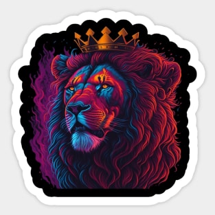 Lion face art Sticker